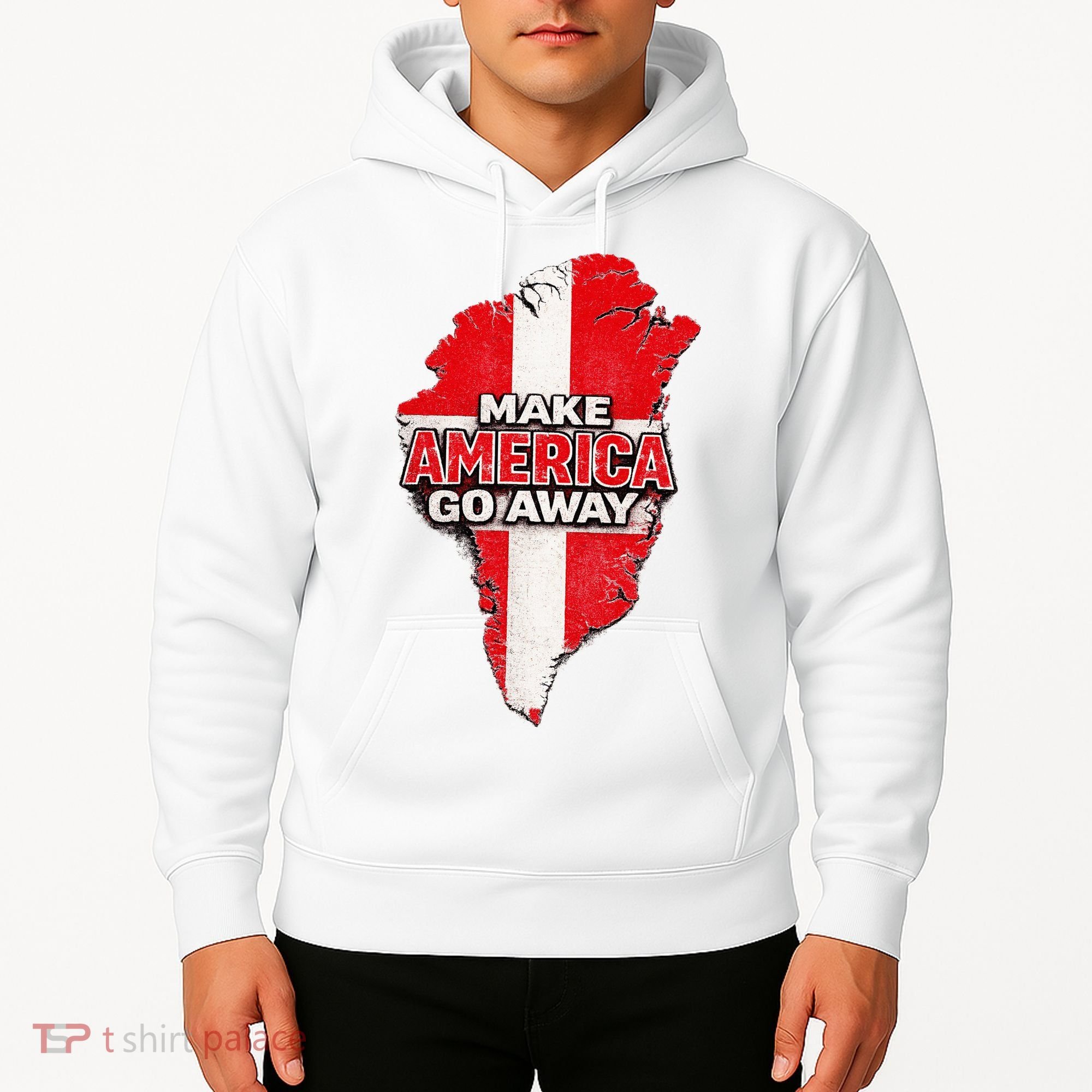 Make America Go Away Greenland Map MAGA Hoodie