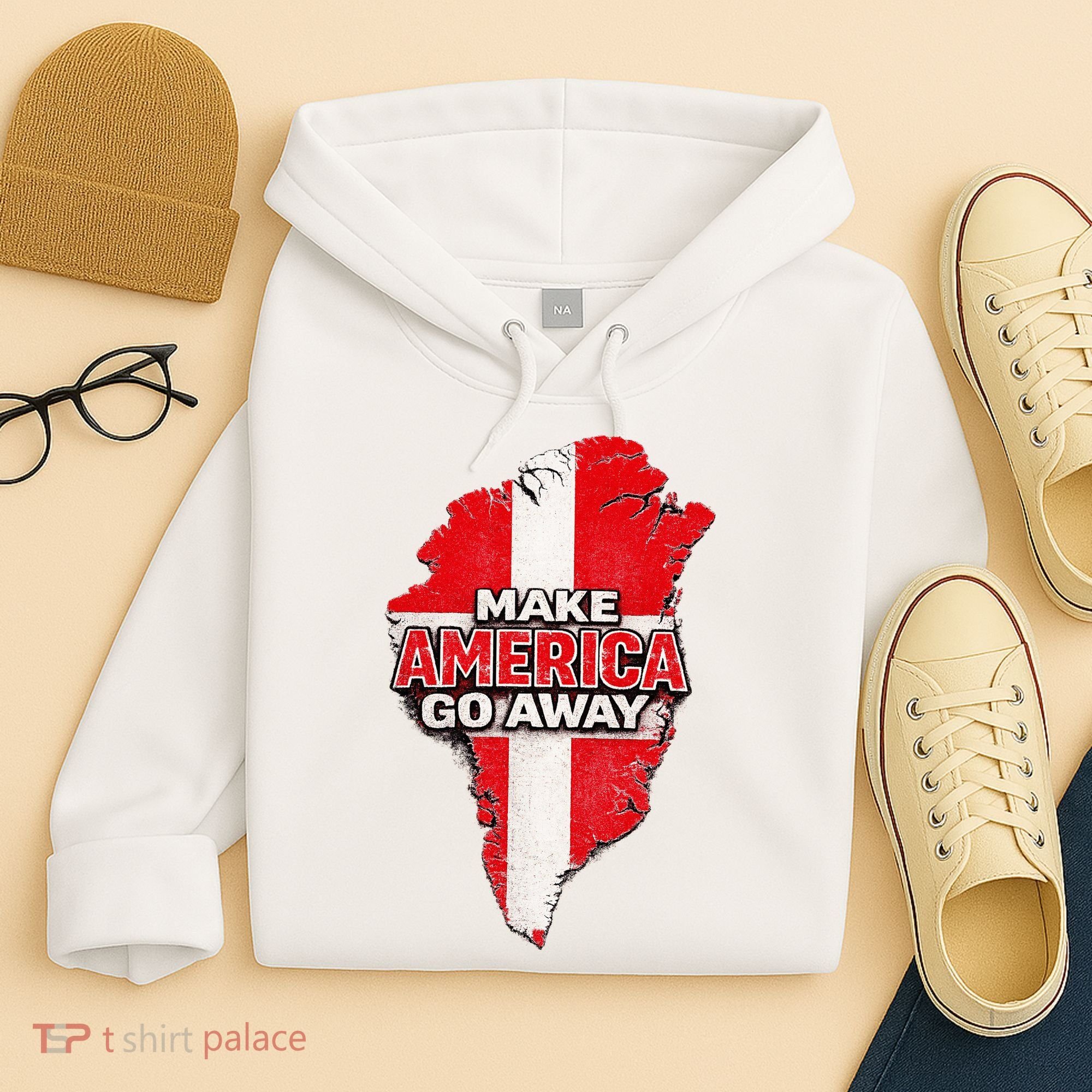 Make America Go Away Greenland Map MAGA Hoodie