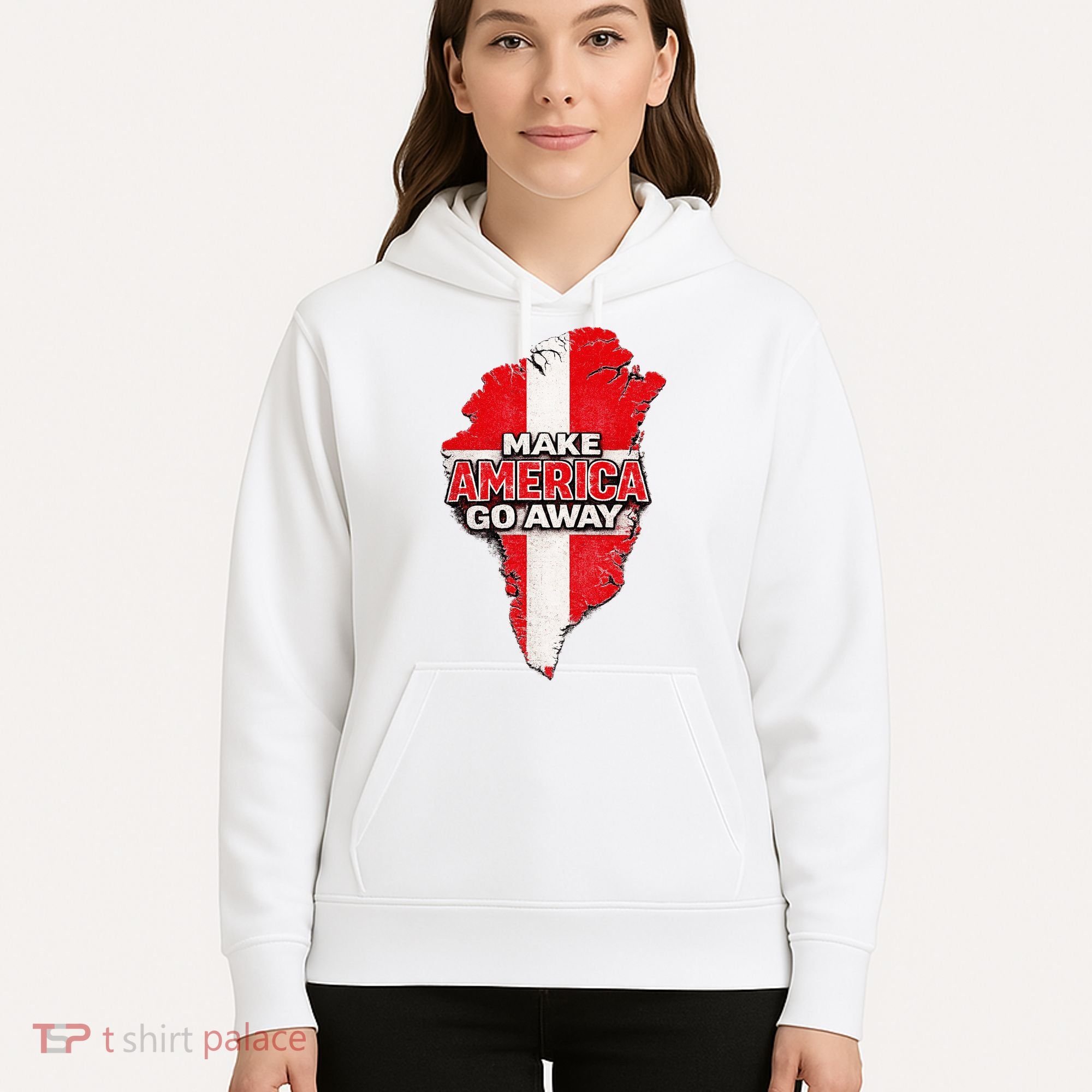 Make America Go Away Greenland Map MAGA Hoodie