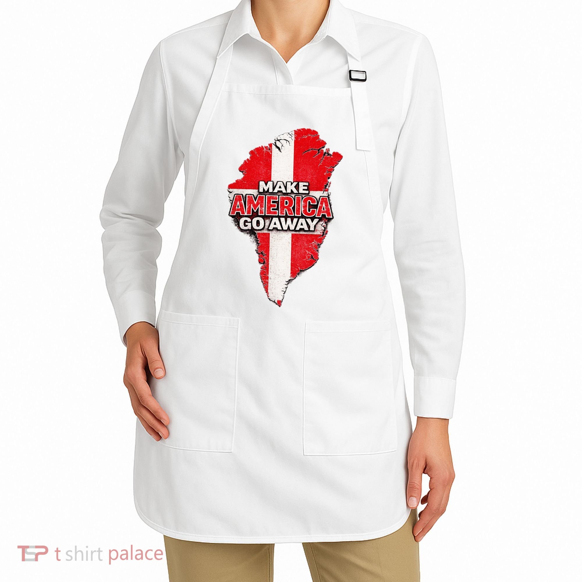 Make America Go Away Greenland Map MAGA Apron