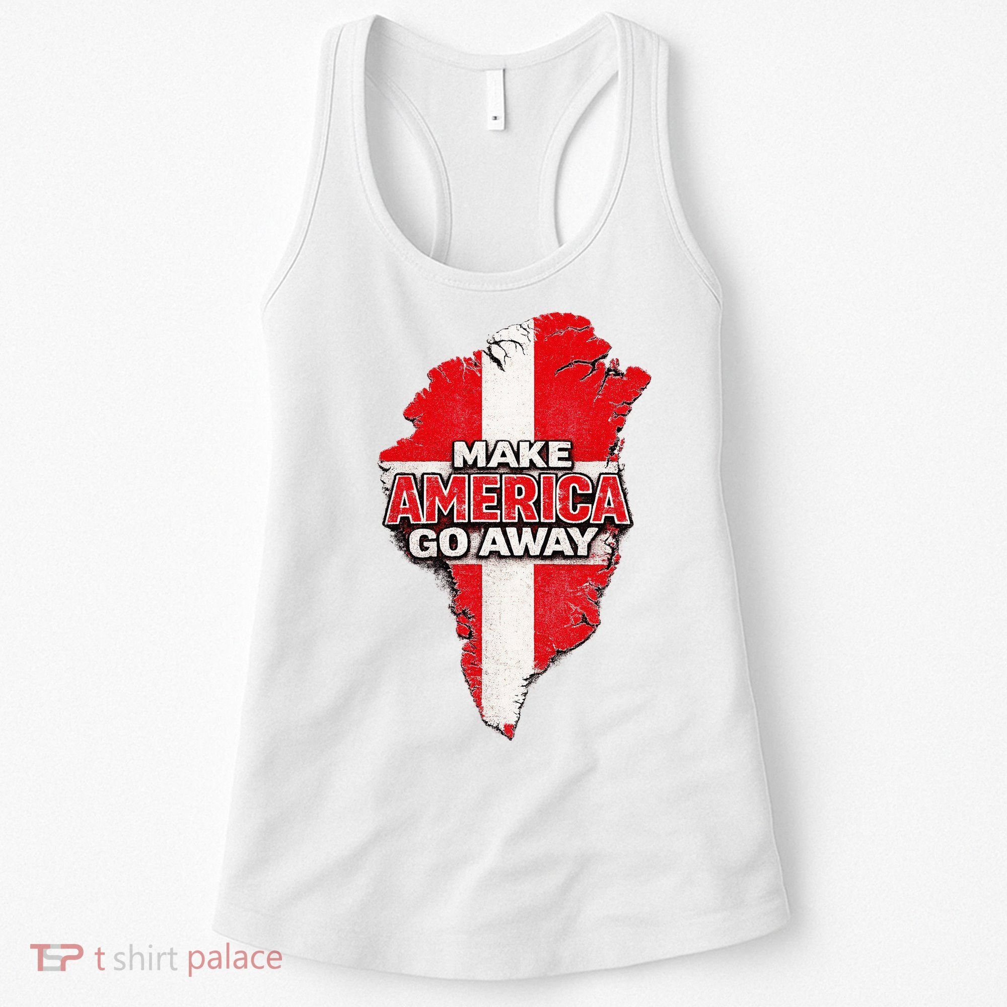 Make America Go Away Greenland Map MAGA Women's Tank Top