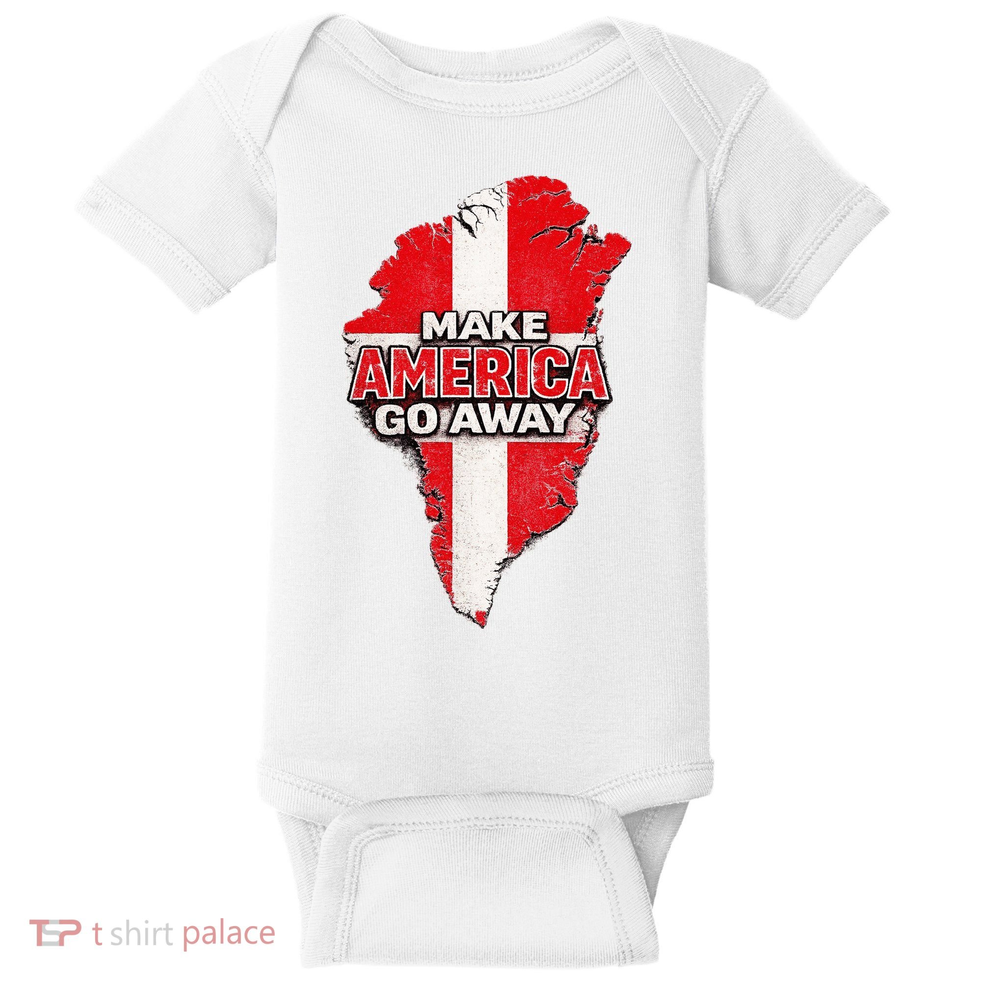 Make America Go Away Greenland Map MAGA Baby Bodysuit