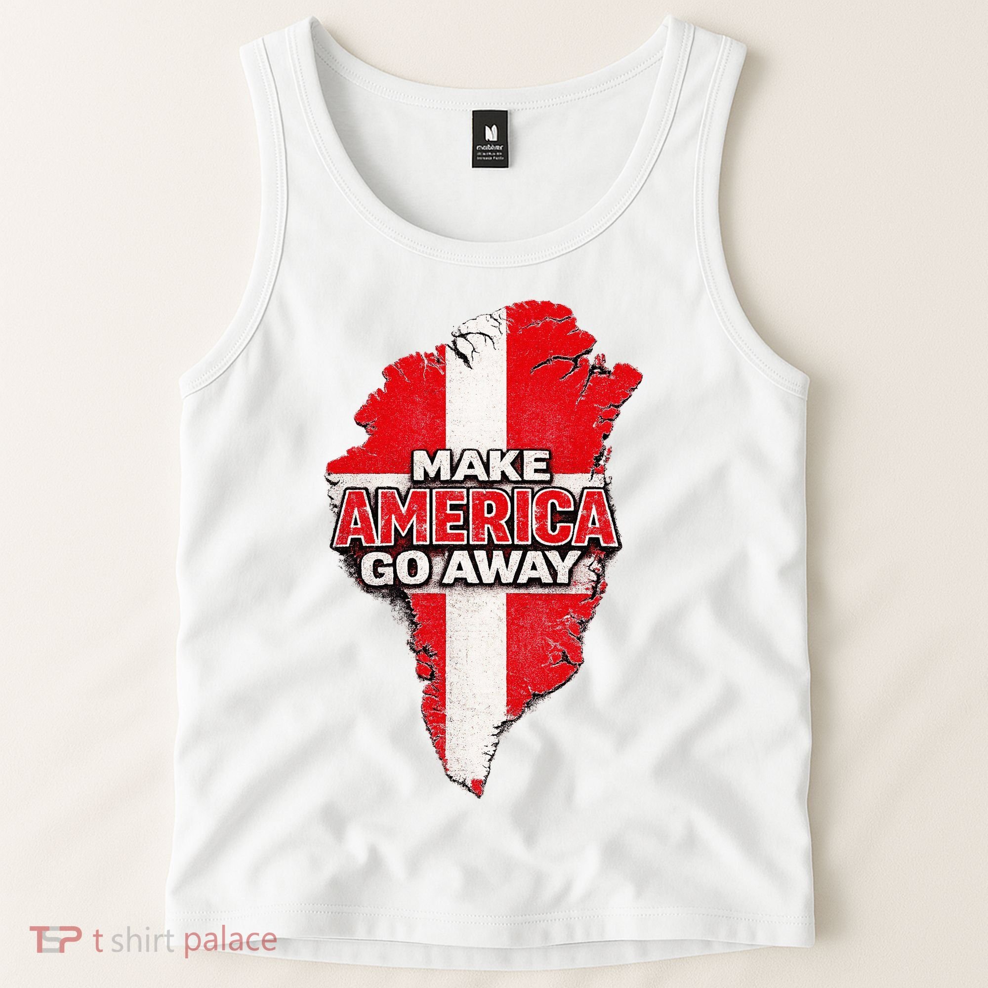 Make America Go Away Greenland Map MAGA Tank Top