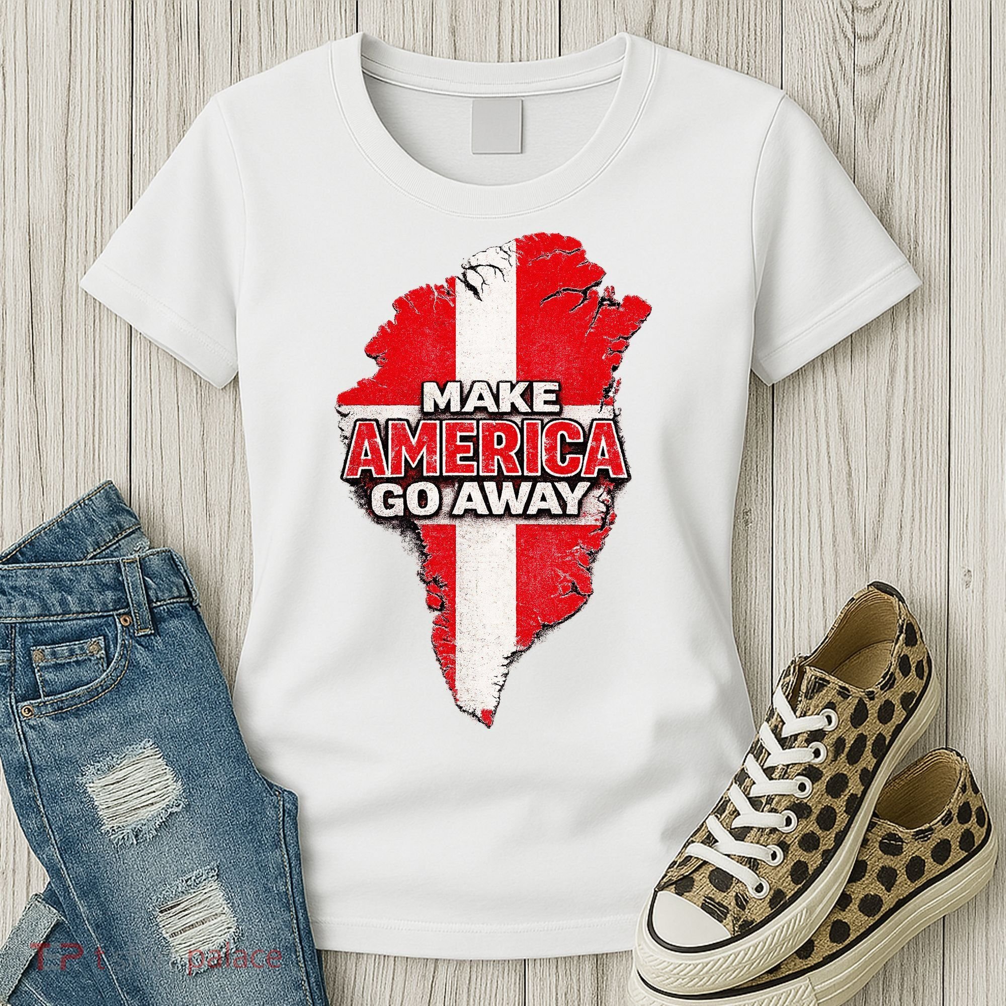 Make America Go Away Greenland Map MAGA Women's T-Shirt