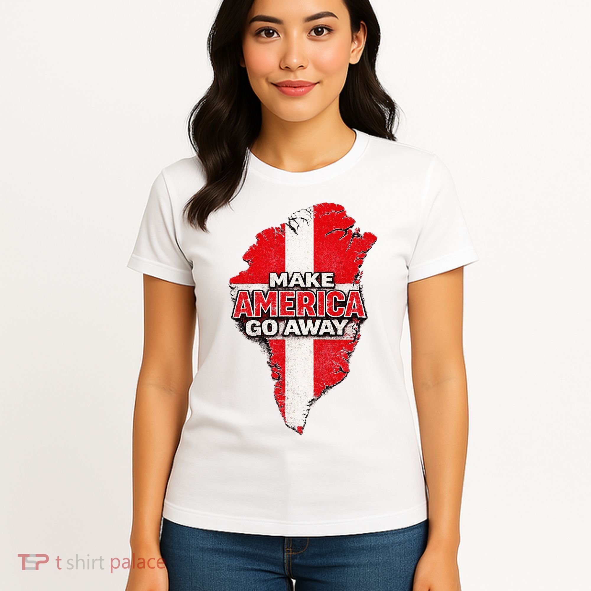 Make America Go Away Greenland Map MAGA Women's T-Shirt