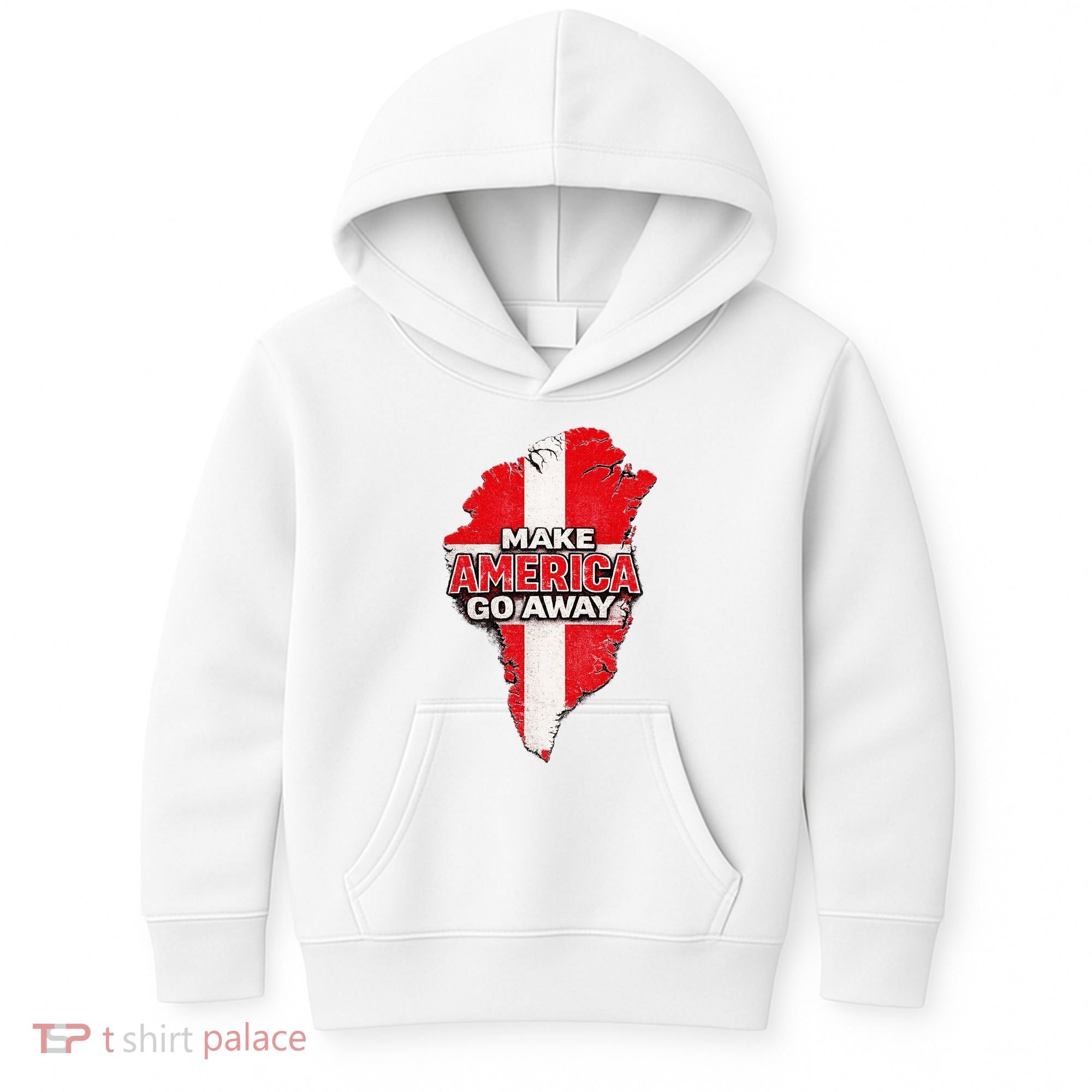 Make America Go Away Greenland Map MAGA Kids Hoodie