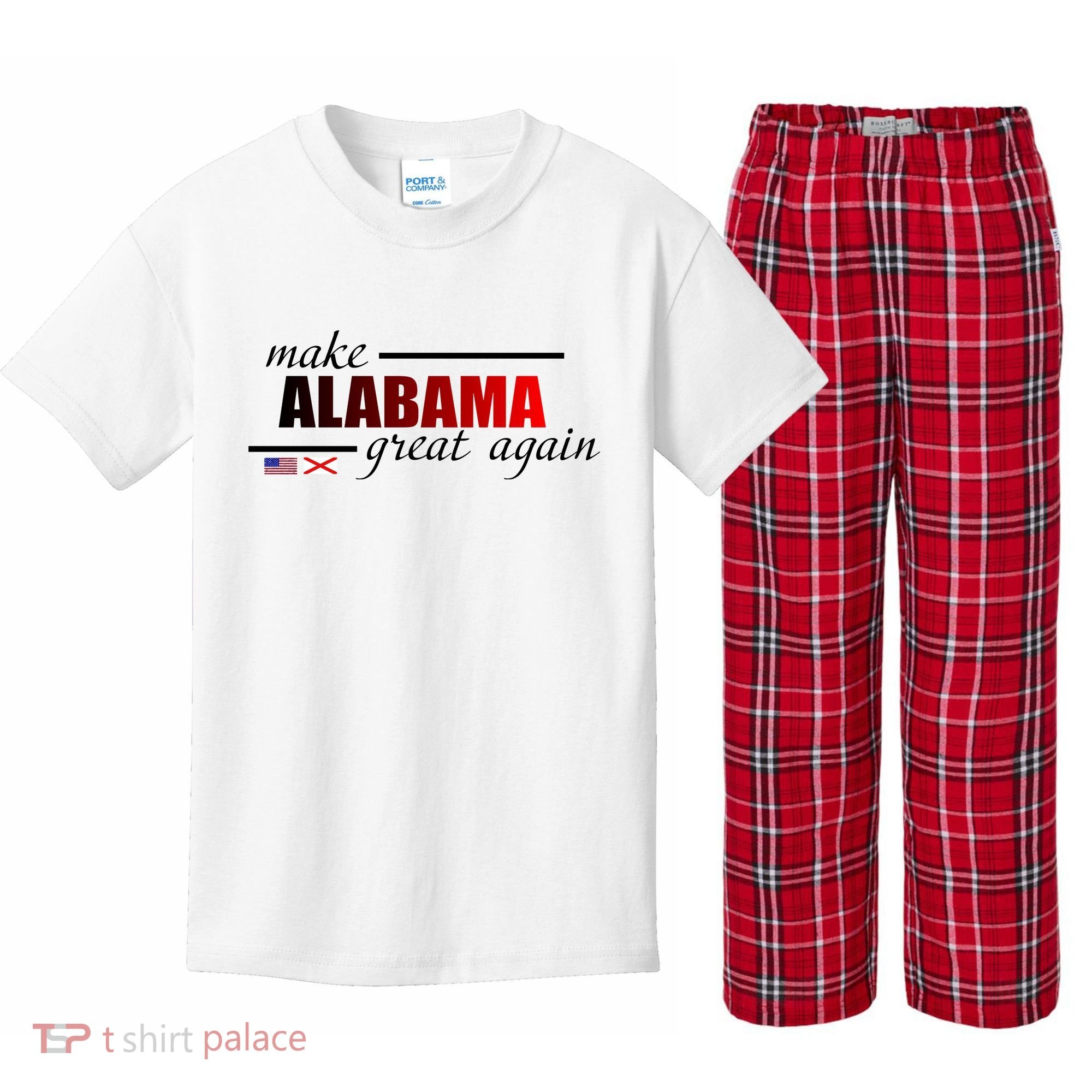 Make Alabama Great Again Kids Plaid Pajama Set