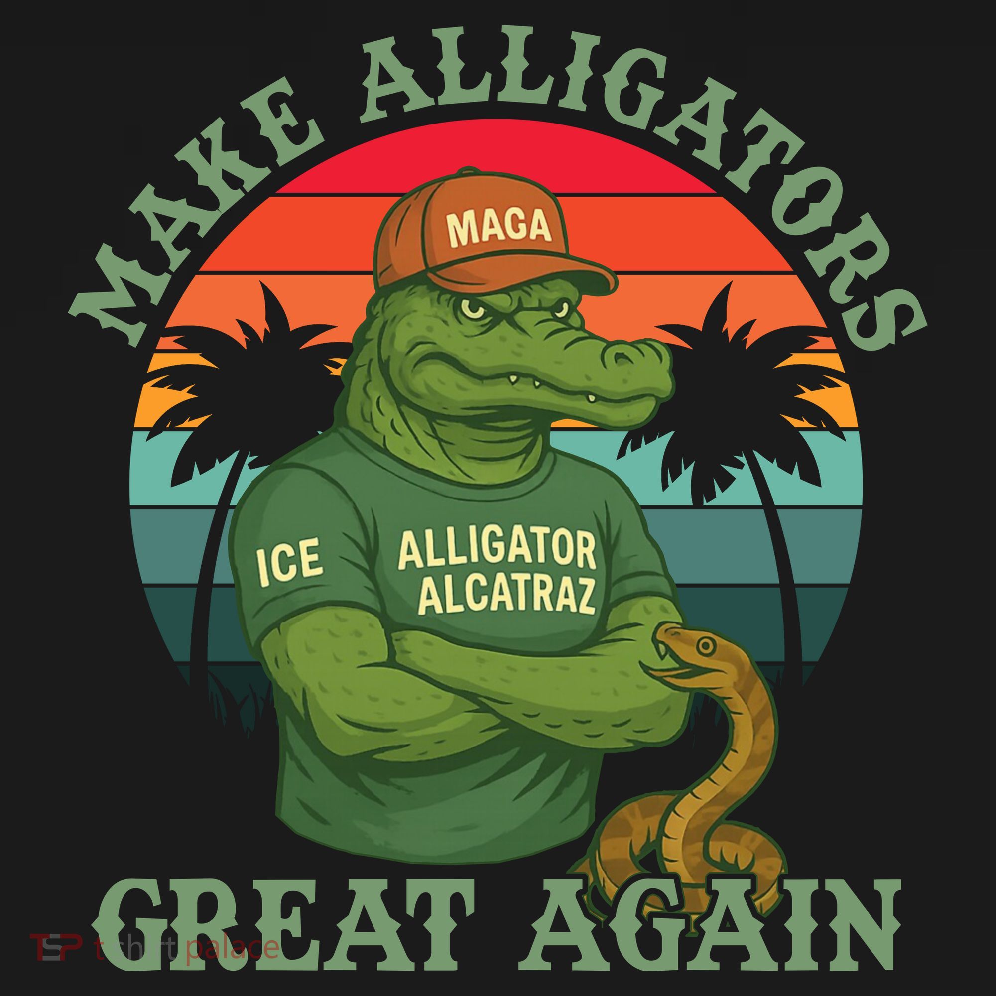 Make Alligators Great Again Alligator Alcatraz Funny Florida Everglades Coaster