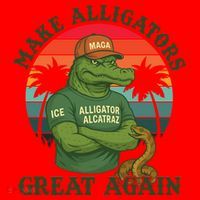 Make Alligators Great Again Alligator Alcatraz Funny Florida Everglades Santa Hat thumb 1