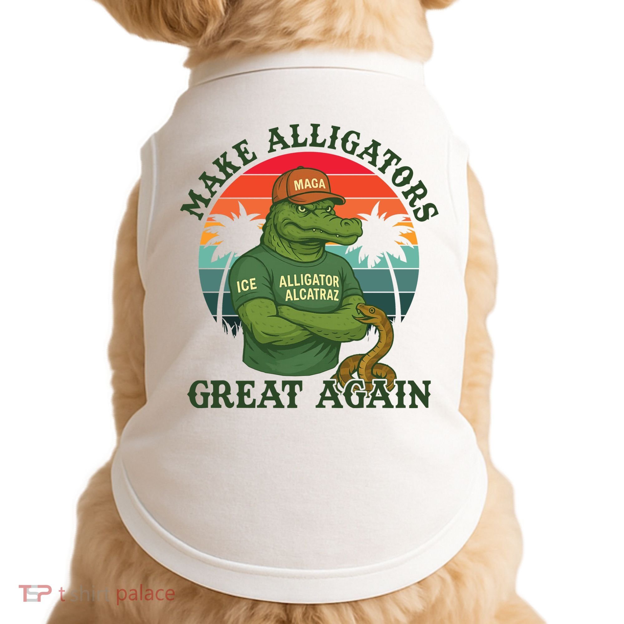 Make Alligators Great Again Alligator Alcatraz Funny Florida Everglades Doggie Tank