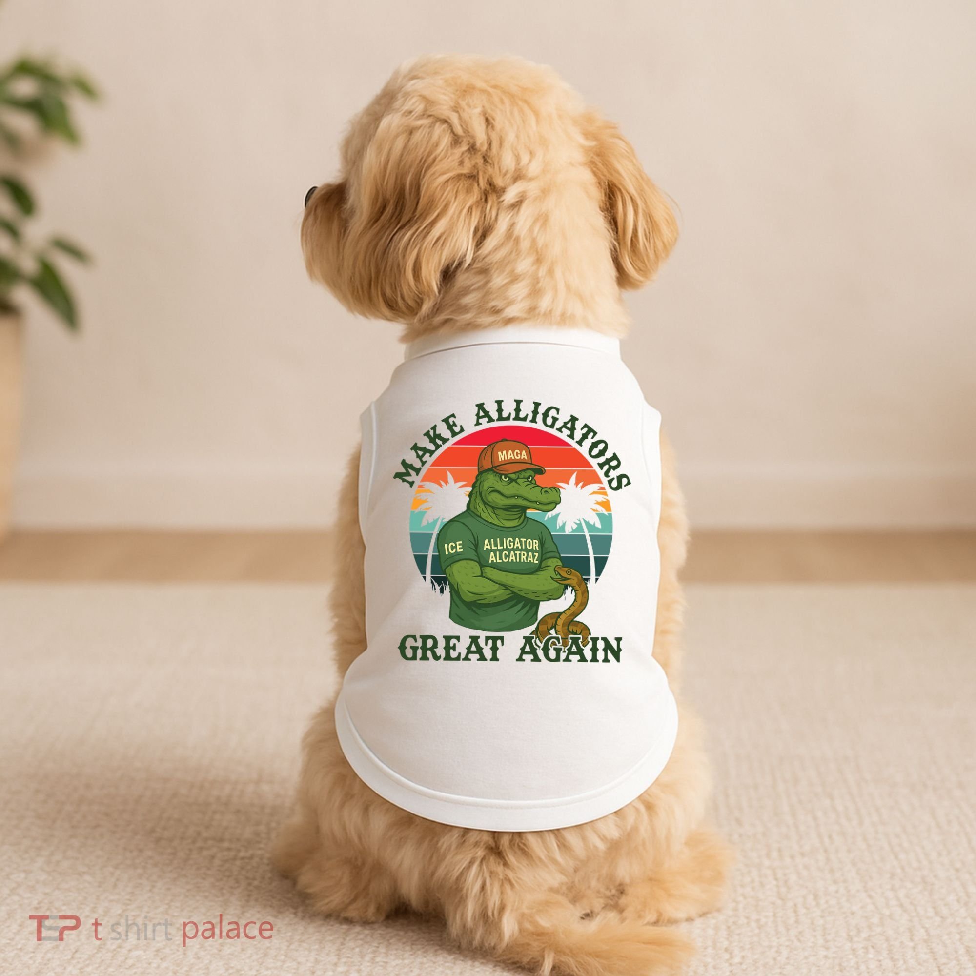 Make Alligators Great Again Alligator Alcatraz Funny Florida Everglades Doggie Tank