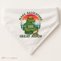Make Alligators Great Again Alligator Alcatraz Funny Florida Everglades USA-Made Doggie Bandana thumb 0