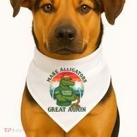 Make Alligators Great Again Alligator Alcatraz Funny Florida Everglades USA-Made Doggie Bandana thumb 1