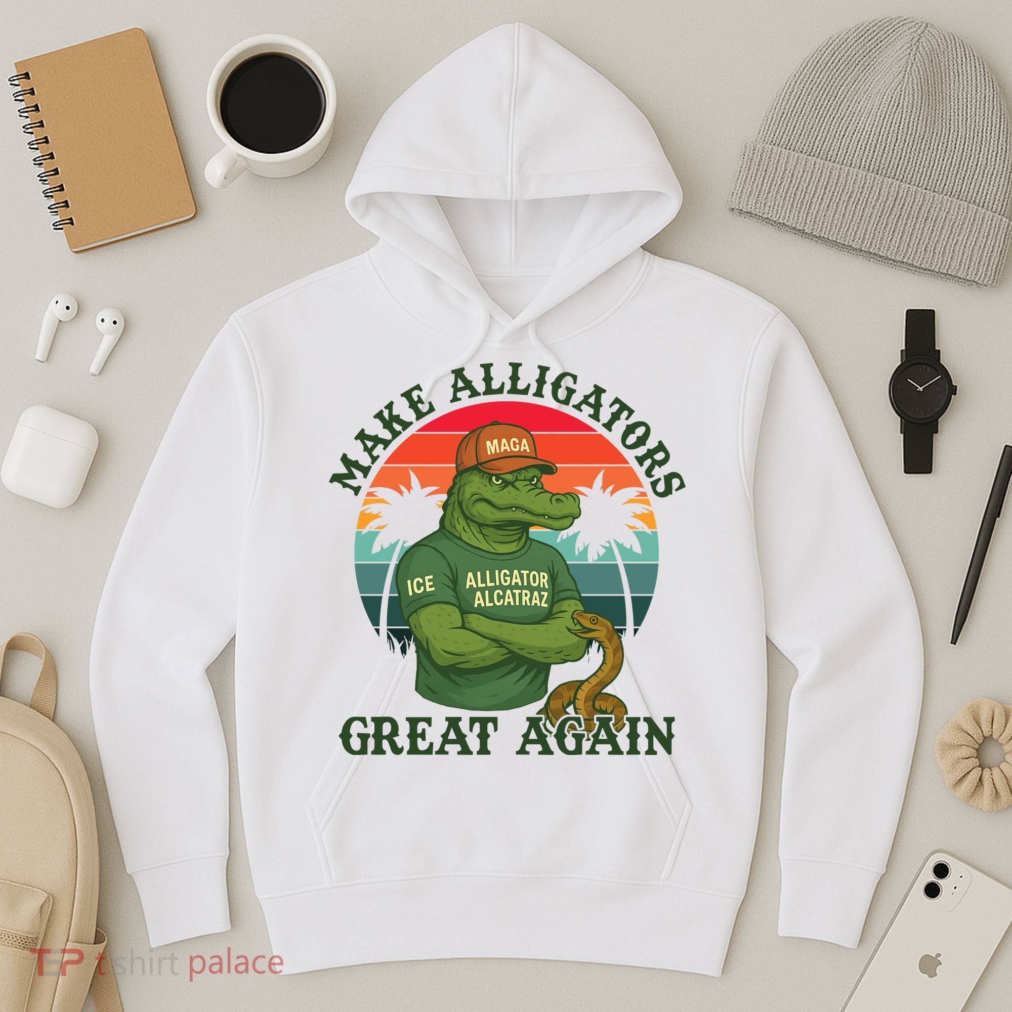 Make Alligators Great Again Alligator Alcatraz Funny Florida Everglades Hoodie
