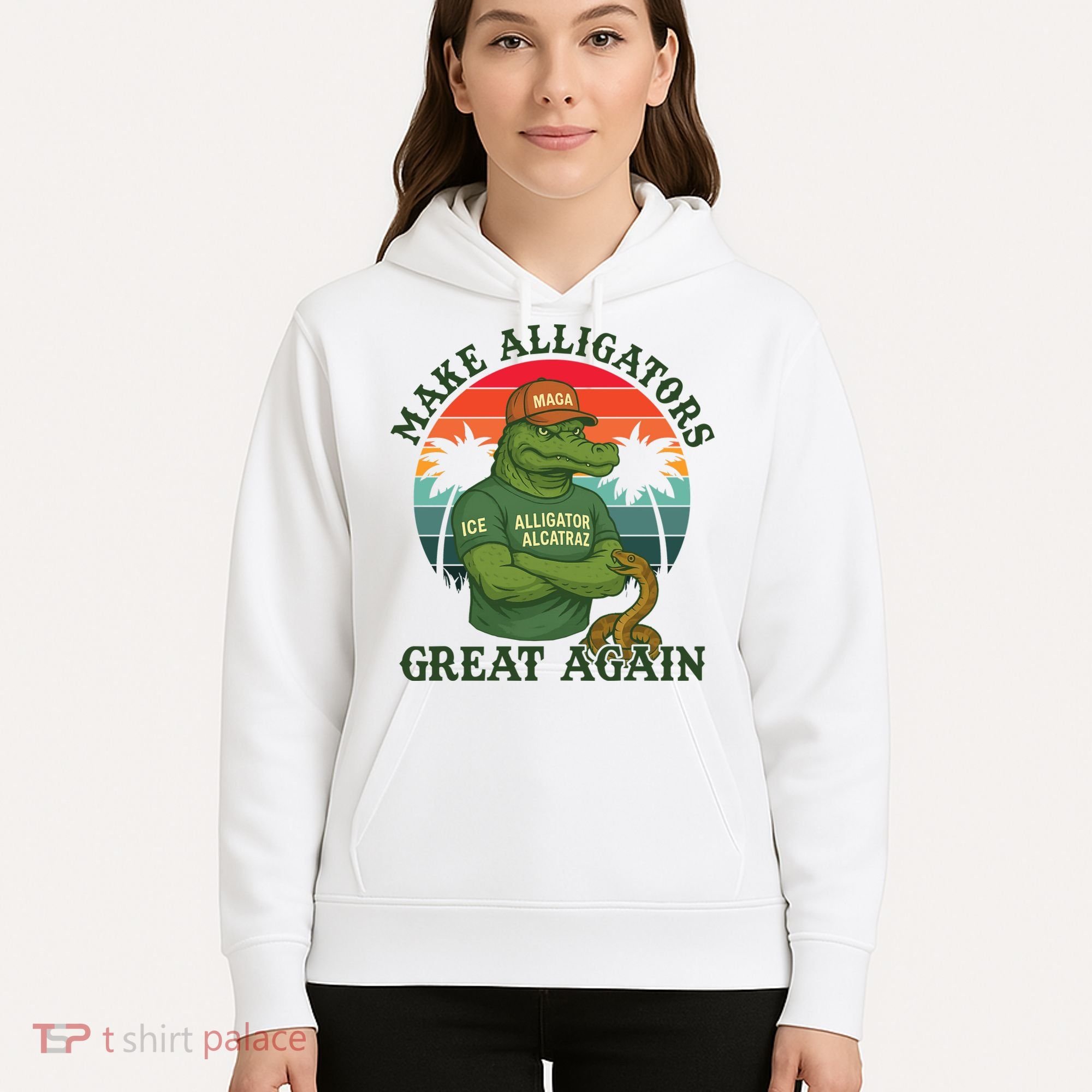 Make Alligators Great Again Alligator Alcatraz Funny Florida Everglades Hoodie