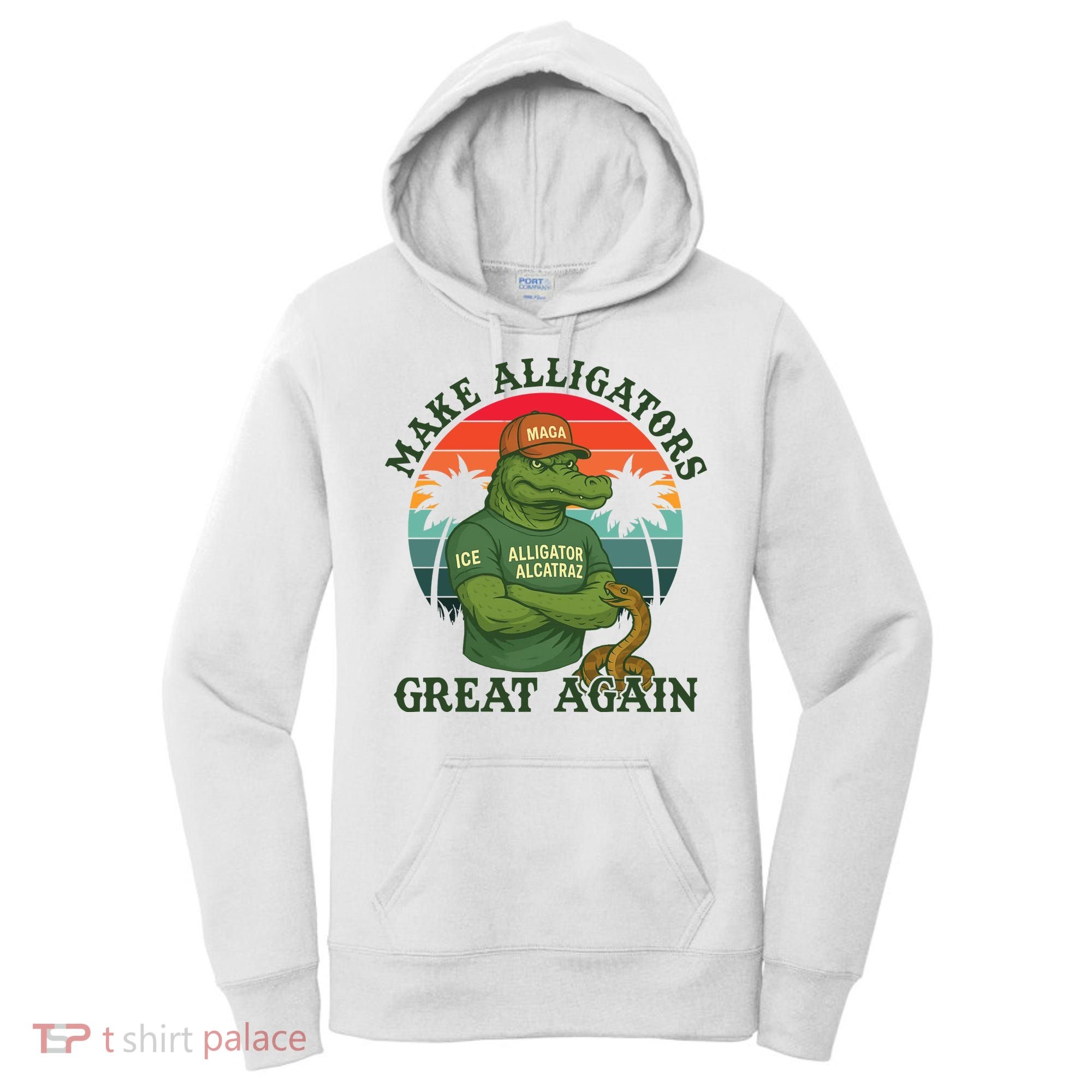 Make Alligators Great Again Alligator Alcatraz Funny Florida Everglades Women's Hoodie