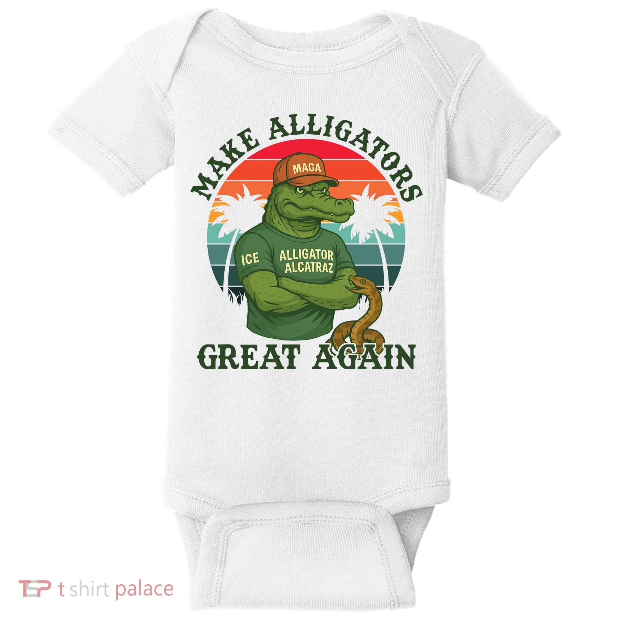 Make Alligators Great Again Alligator Alcatraz Funny Florida Everglades Baby Bodysuit
