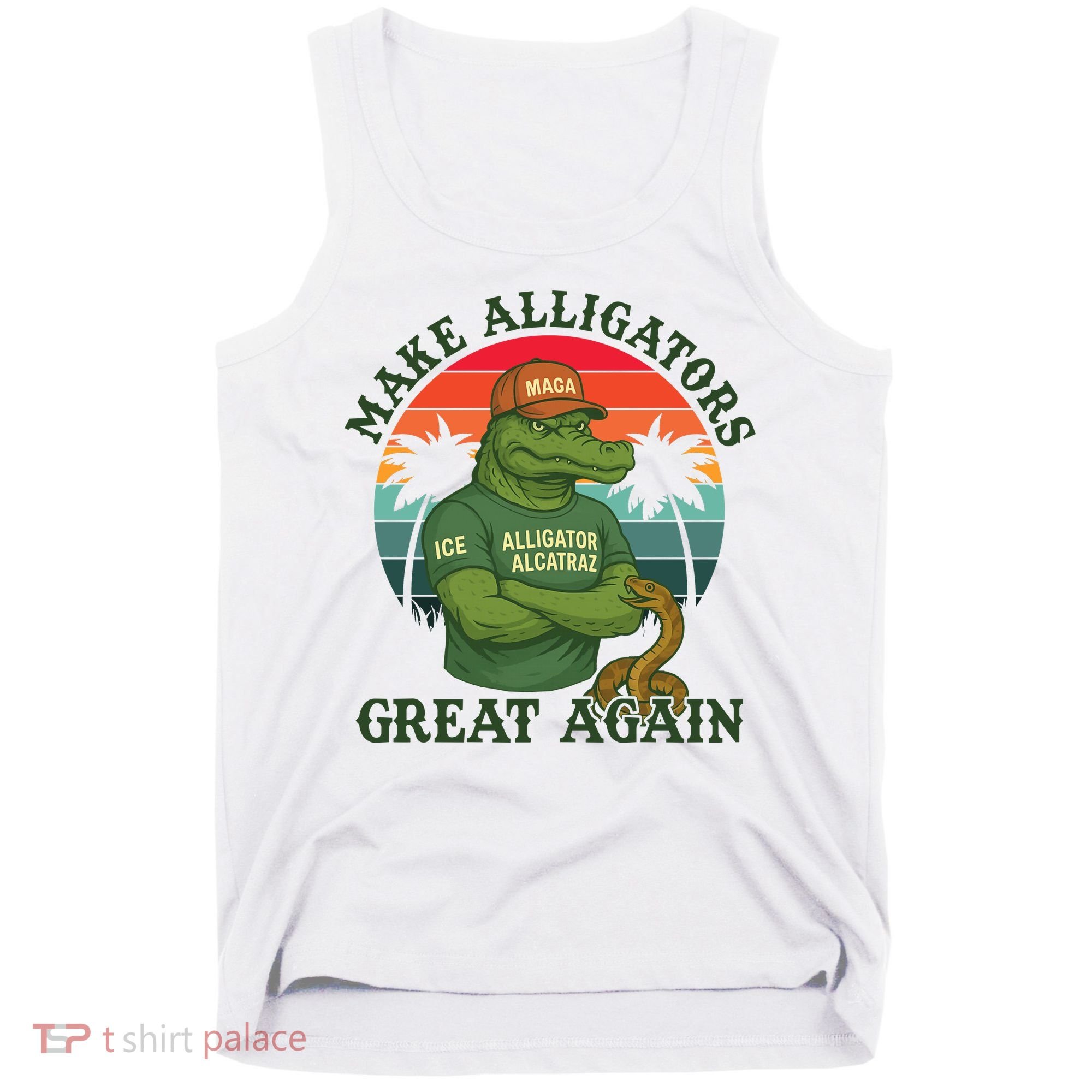 Make Alligators Great Again Alligator Alcatraz Funny Florida Everglades Tank Top