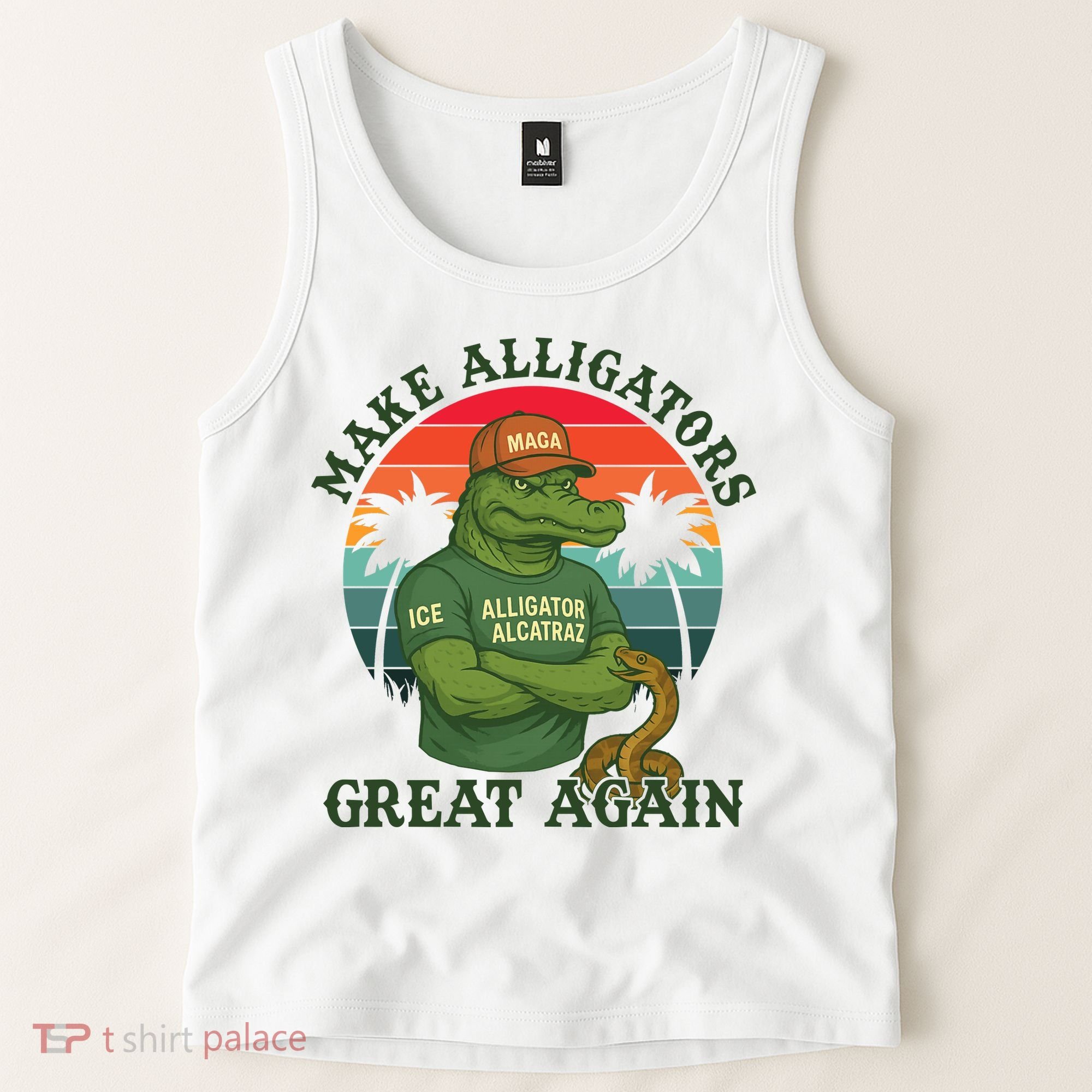 Make Alligators Great Again Alligator Alcatraz Funny Florida Everglades Tank Top