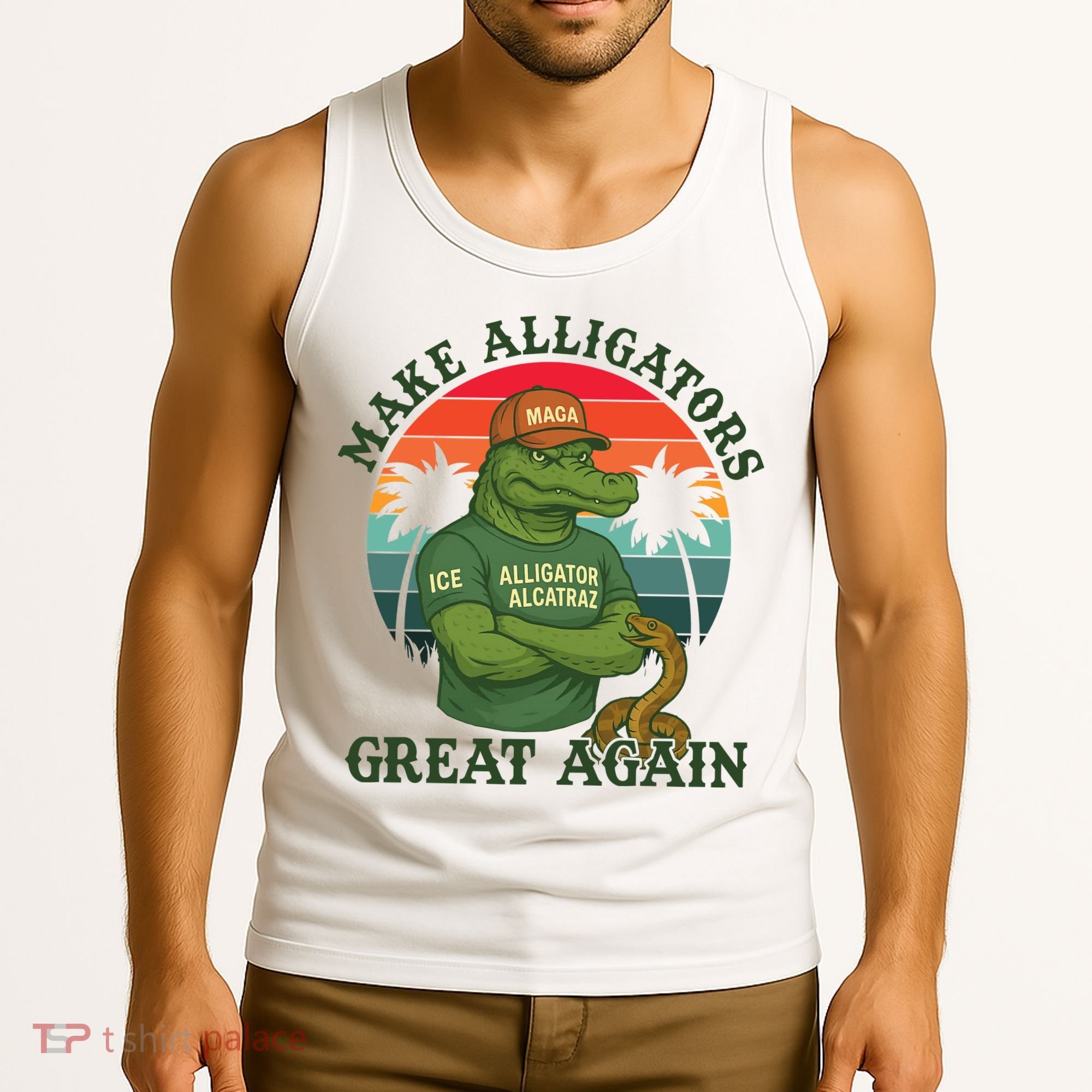 Make Alligators Great Again Alligator Alcatraz Funny Florida Everglades Tank Top