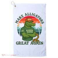 Make Alligators Great Again Alligator Alcatraz Funny Florida Everglades Golf Towel thumb 0