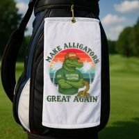 Make Alligators Great Again Alligator Alcatraz Funny Florida Everglades Golf Towel thumb 2
