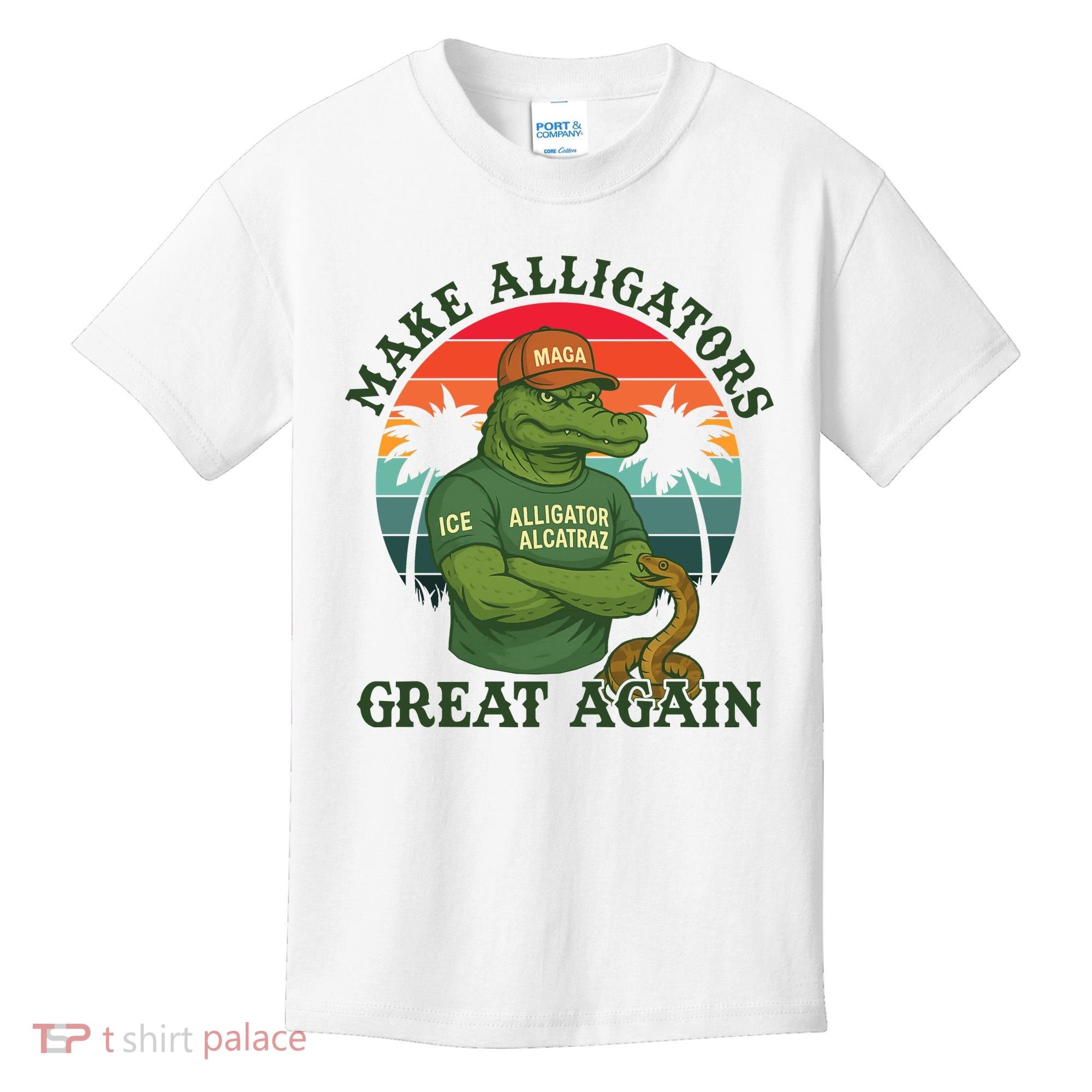 Make Alligators Great Again Alligator Alcatraz Funny Florida Everglades Kids T-Shirt
