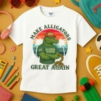 Make Alligators Great Again Alligator Alcatraz Funny Florida Everglades Kids T-Shirt thumb 3
