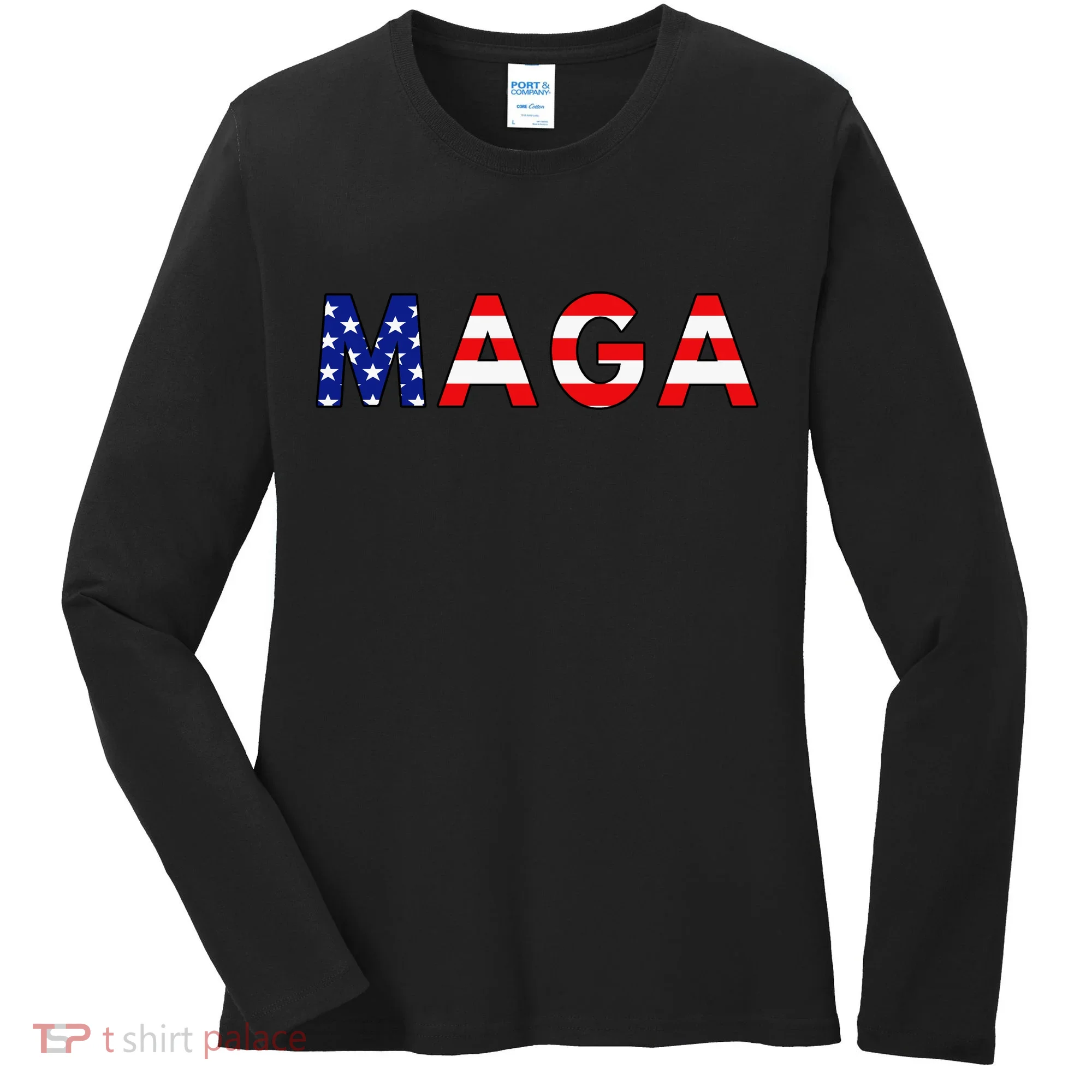MAGA American Flag Women's Long Sleeve Shirt