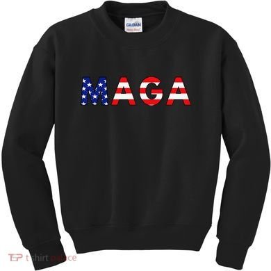 MAGA American Flag Kids Sweatshirt