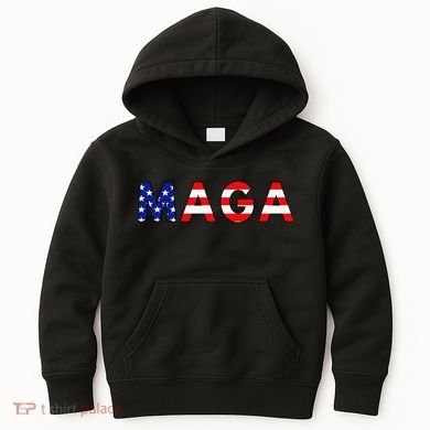 MAGA American Flag Kids Hoodie