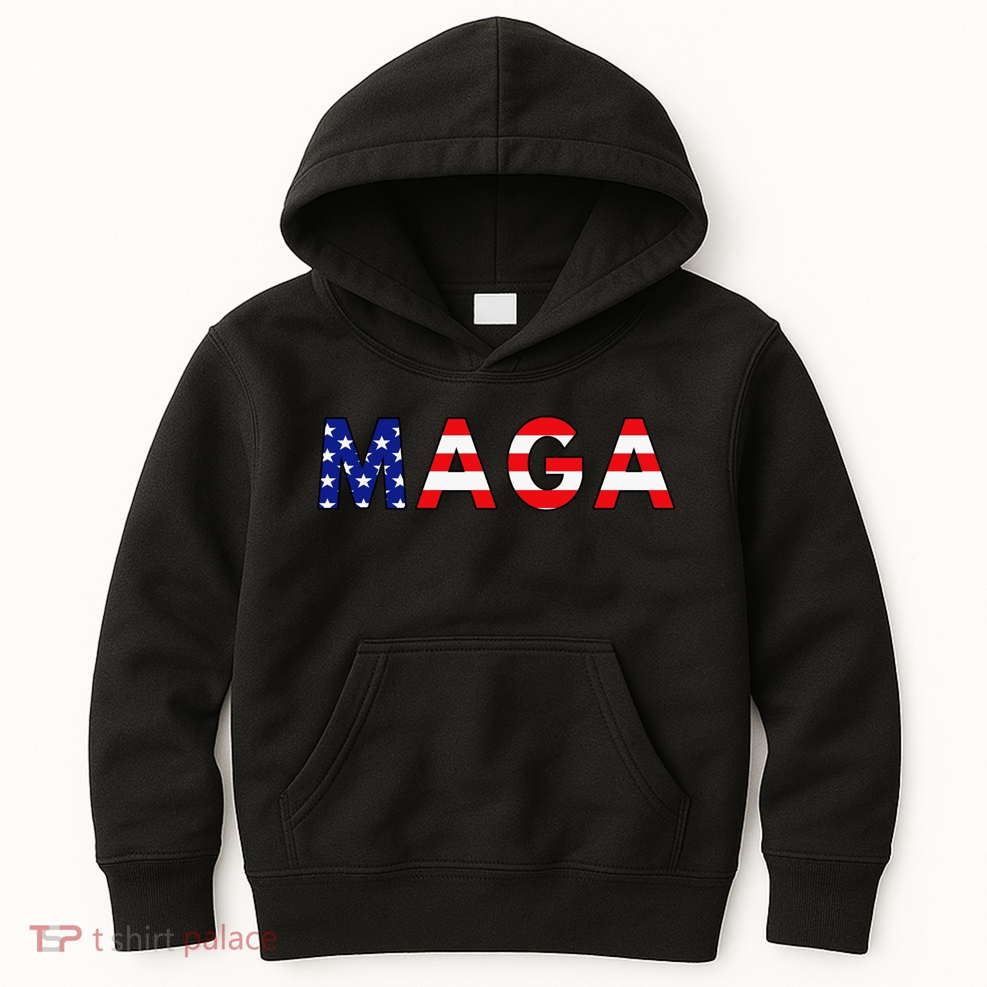 MAGA American Flag Kids Hoodie