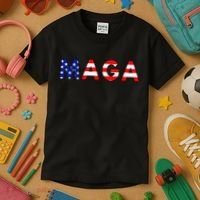 MAGA American Flag Kids T-Shirt thumb 3