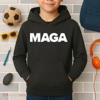 MAGA Distressed Logo Make America Great Again Kids Hoodie thumb 2