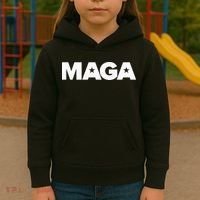 MAGA Distressed Logo Make America Great Again Kids Hoodie thumb 3