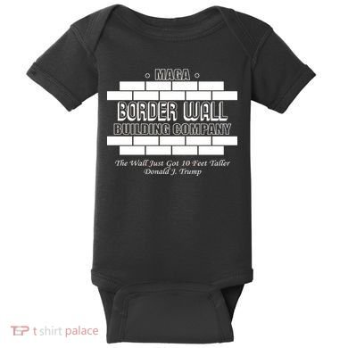 MAGA Donald Trump Border Wall Construction Baby Bodysuit