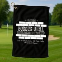 MAGA Donald Trump Border Wall Construction Golf Towel thumb 1