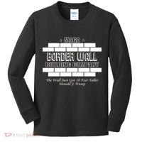 MAGA Donald Trump Border Wall Construction Kids Long Sleeve Shirt thumb 0