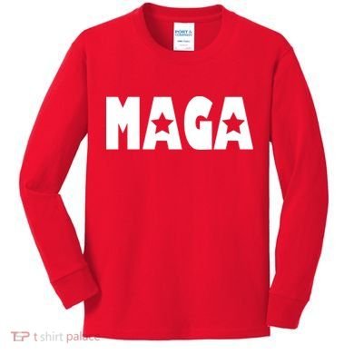 MAGA Star Logo Make America Great Again Kids Long Sleeve Shirt