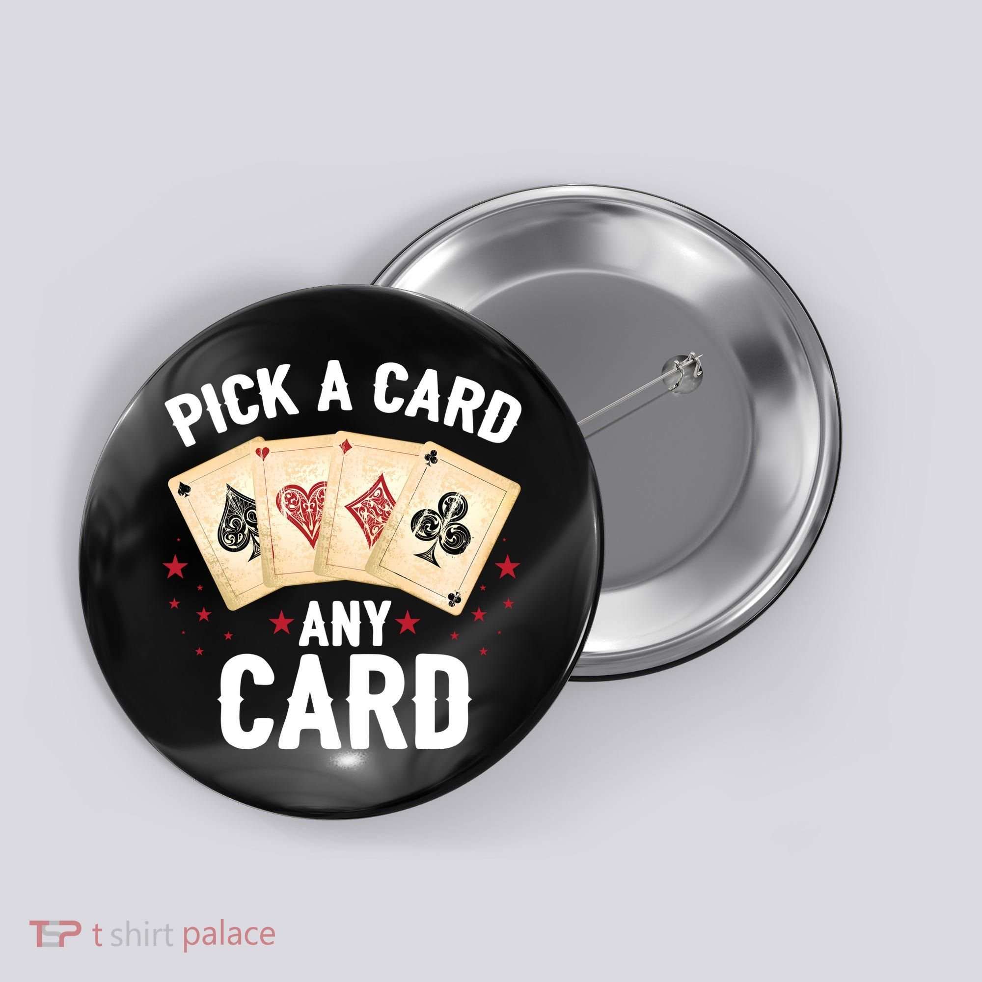 Magic Trick Pick A Card Any Card Magician Button