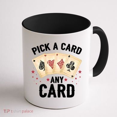 Magic Trick Pick A Card Any Card Magician Coffee Mug back