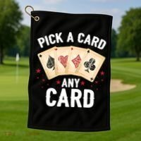 Magic Trick Pick A Card Any Card Magician Golf Towel thumb 1