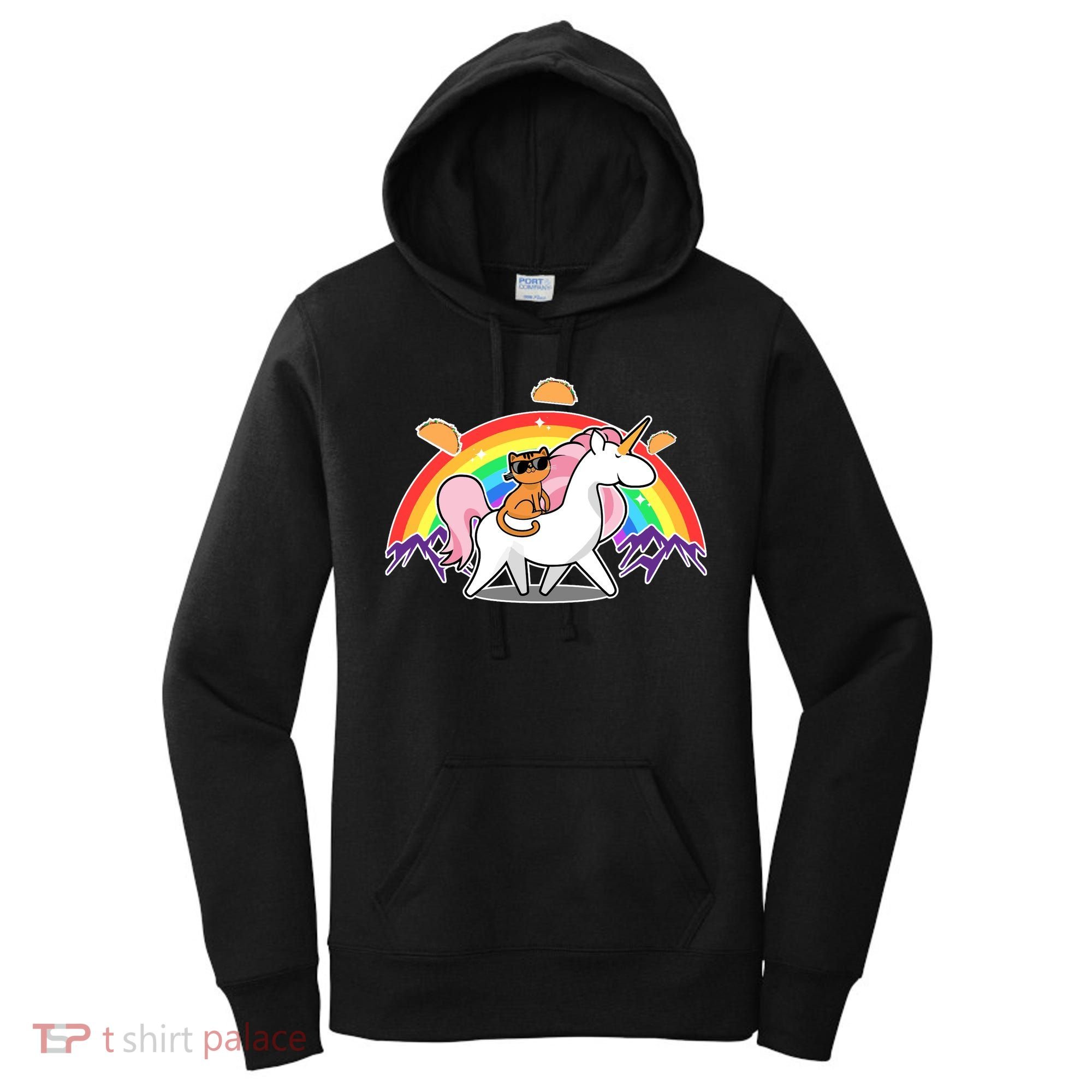 Magical Adventure Tacos Cat Unicorn Rainbow Women's Hoodie