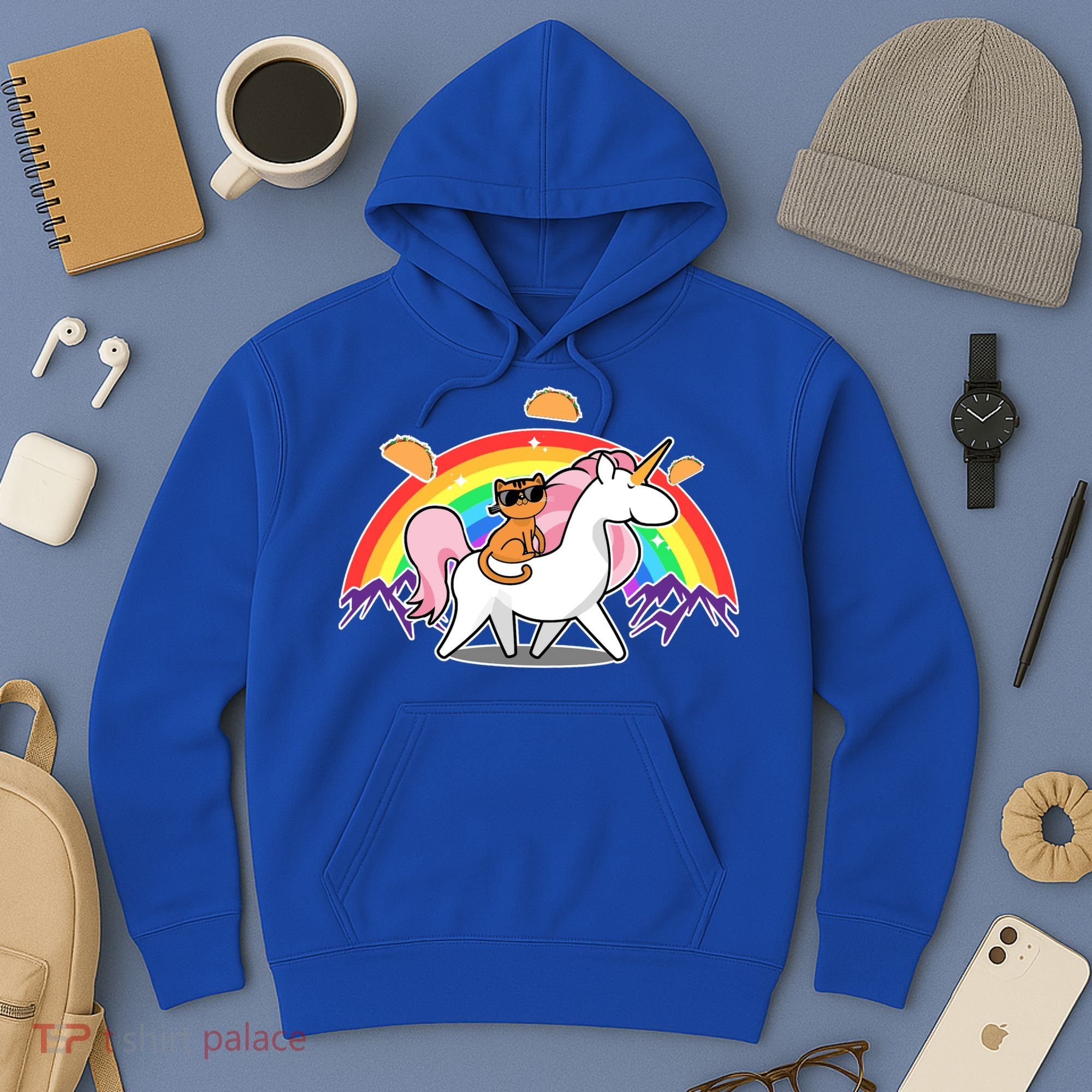 Magical Adventure Tacos Cat Unicorn Rainbow Hoodie