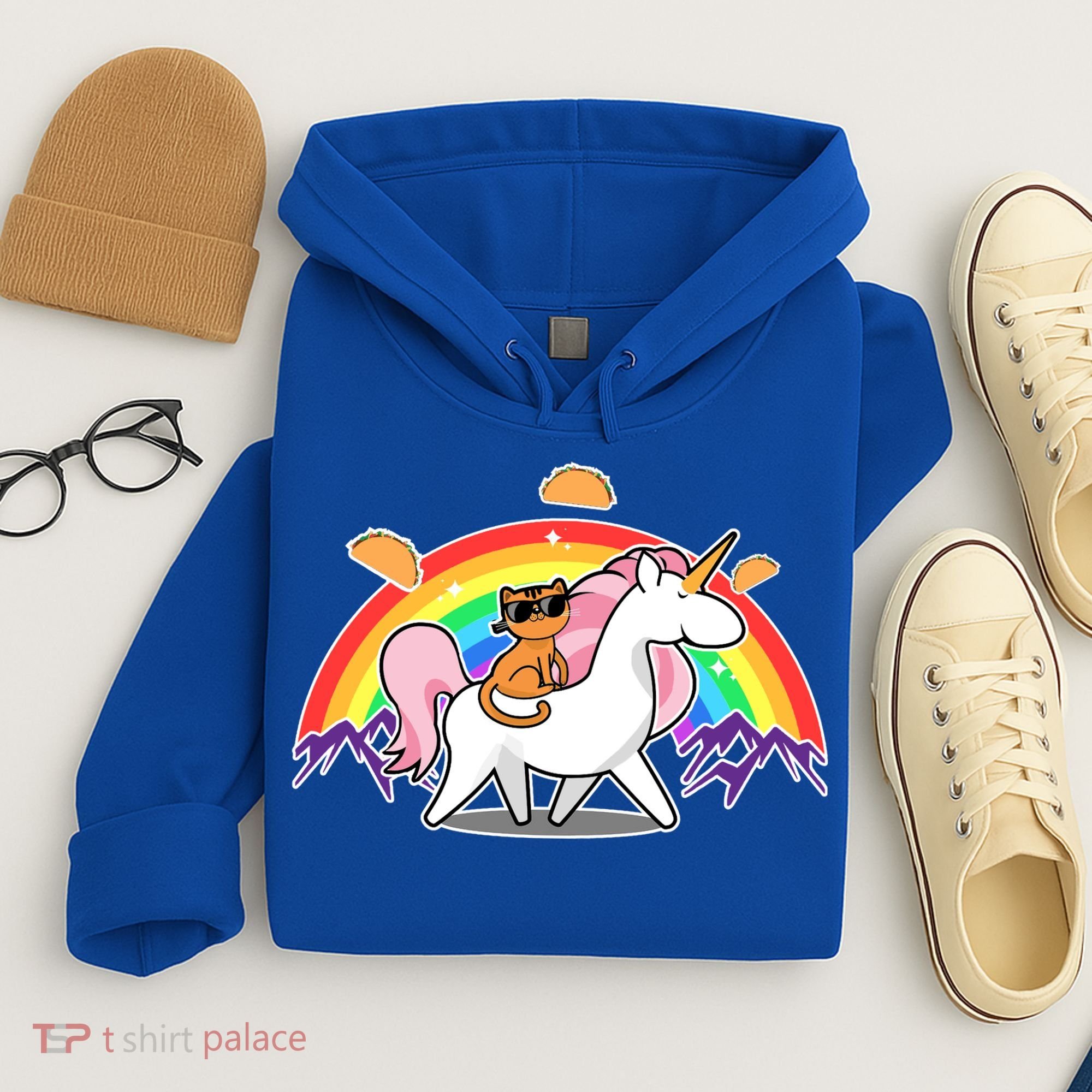 Magical Adventure Tacos Cat Unicorn Rainbow Hoodie