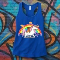 Magical Adventure Tacos Cat Unicorn Rainbow Women's Tank Top thumb 3