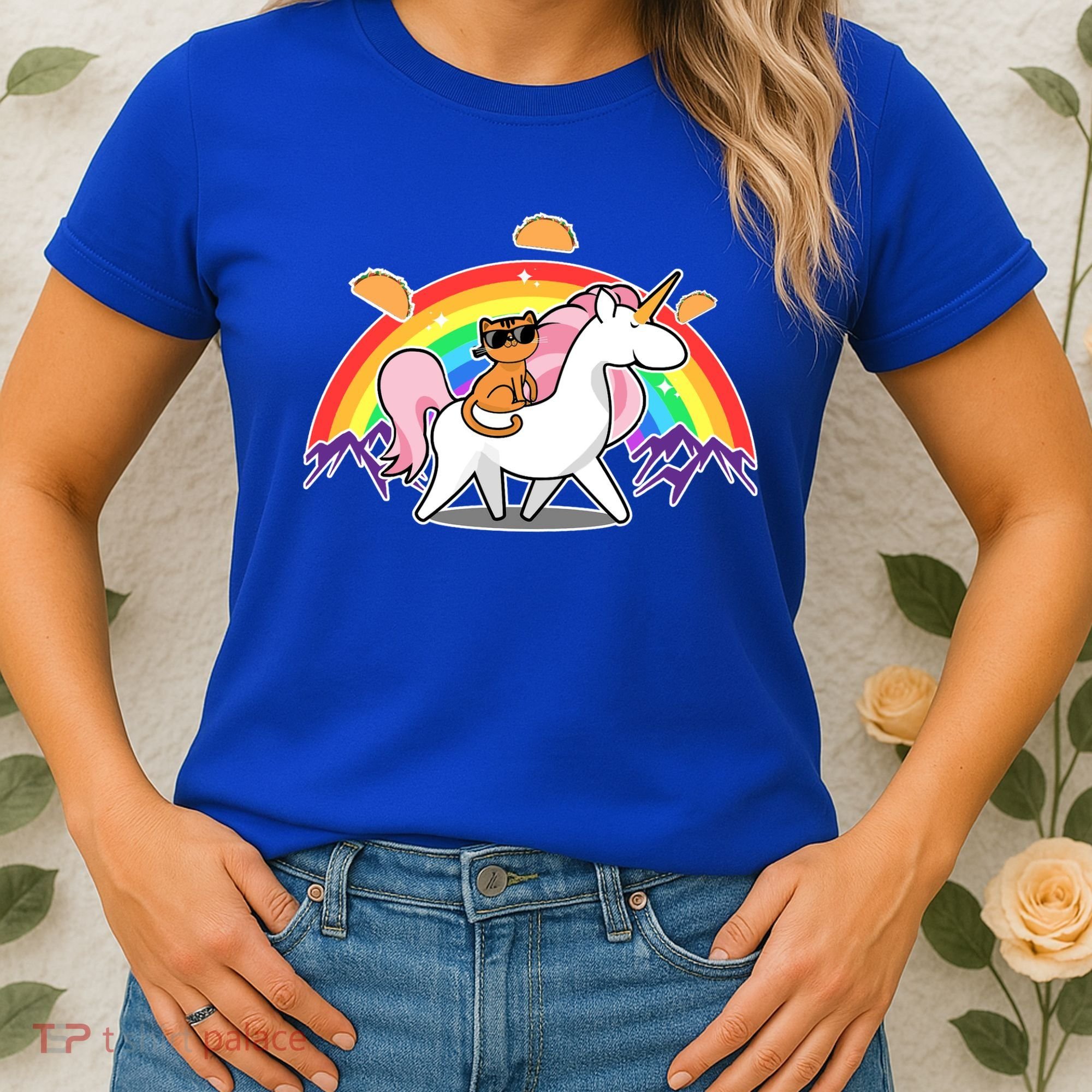 Magical Adventure Tacos Cat Unicorn Rainbow Women's T-Shirt