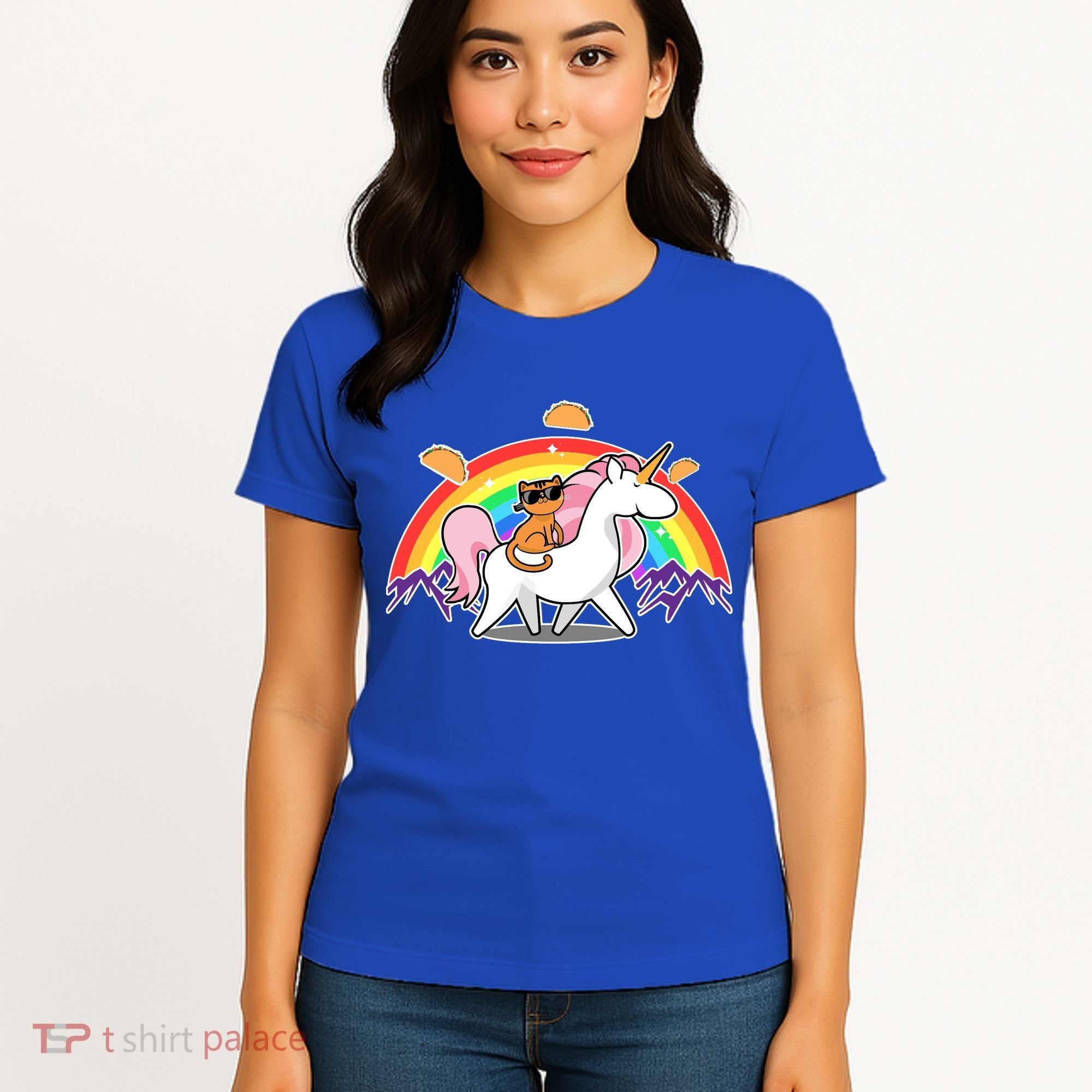 Magical Adventure Tacos Cat Unicorn Rainbow Women's T-Shirt