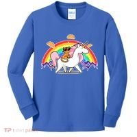 Magical Adventure Tacos Cat Unicorn Rainbow Kids Long Sleeve Shirt thumb 0