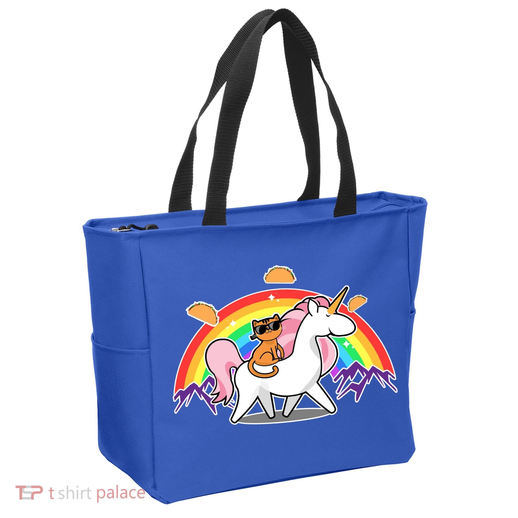 Magical Adventure Tacos Cat Unicorn Rainbow Tote Bag